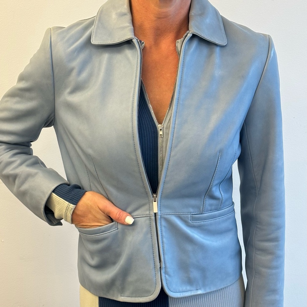 Blue Leather jacket